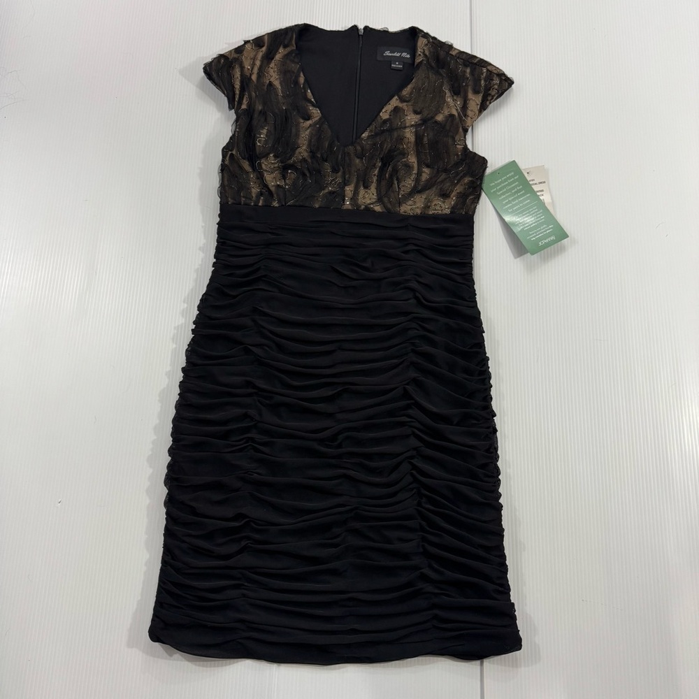 525. Women’s Scarlett Nite Black and Gold Midi Dress (6)